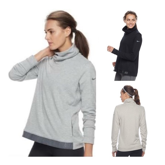 Nike Dri-Fit Gray Cowl/Turtleneck Sweatshirt - Picture 1 of 15
